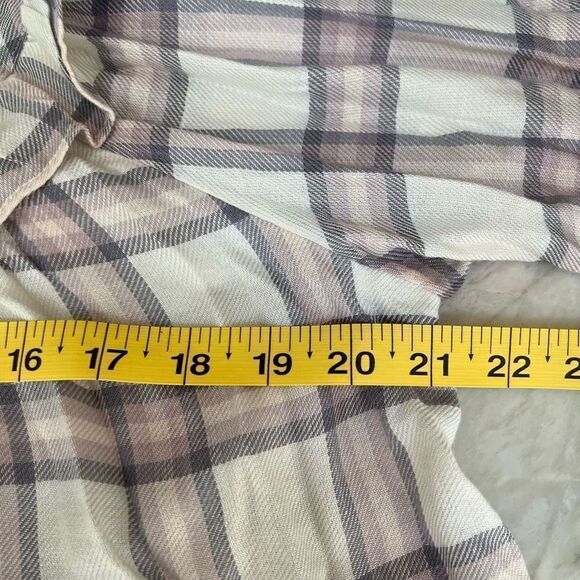 Free People Tops Free People Charlie Ruffle Plaid Mockneck Blouse size XS - Picture 6 of 7